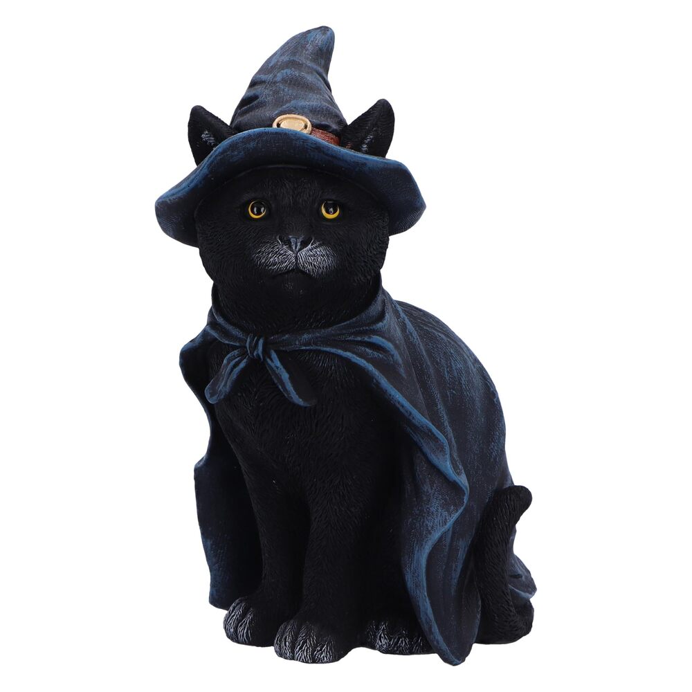 6357 Bewitching Figurine 18.5cm, Resin, Black, Witch Cat Figure, Black Cat